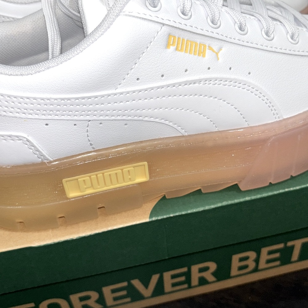 PUMA MAYZE BEACH DAYS PLATFORM SNEAKERS IN WHITE/FROSTY PINK SZ 9,11 NEW IN BOX! - Picture 5 of 11